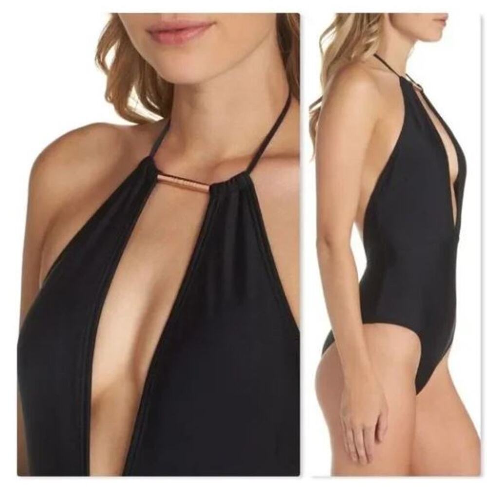 Ted Baker London Halter One Piece Swimsuit  NWT